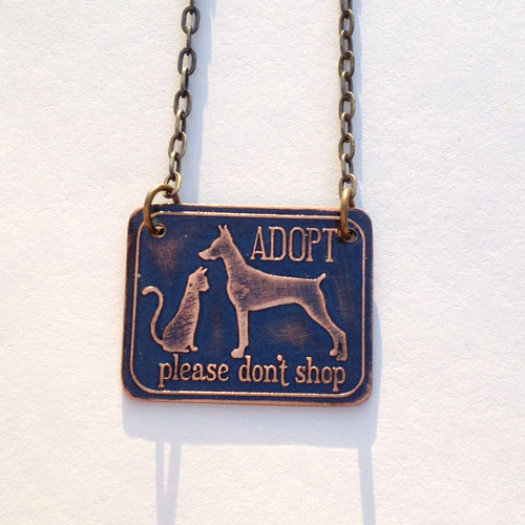Adopt Don't Shop! Vegan/Animal Rights Inspired Necklace