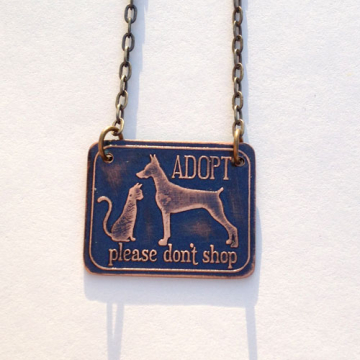 MADE TO ORDER- Adopt Don't Shop! Vegan/Animal Rights Inspired Necklace
